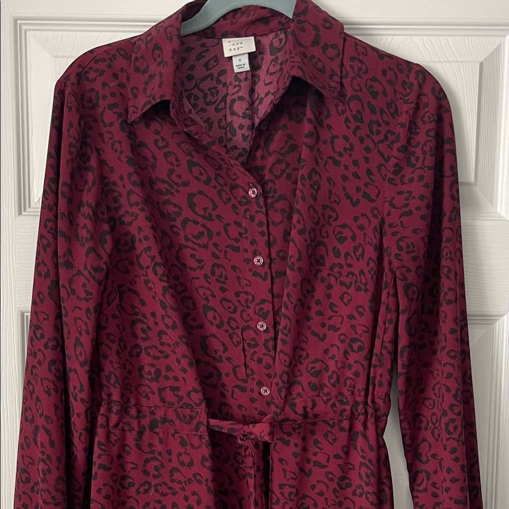 A new day garnet leopard print dress. Size small